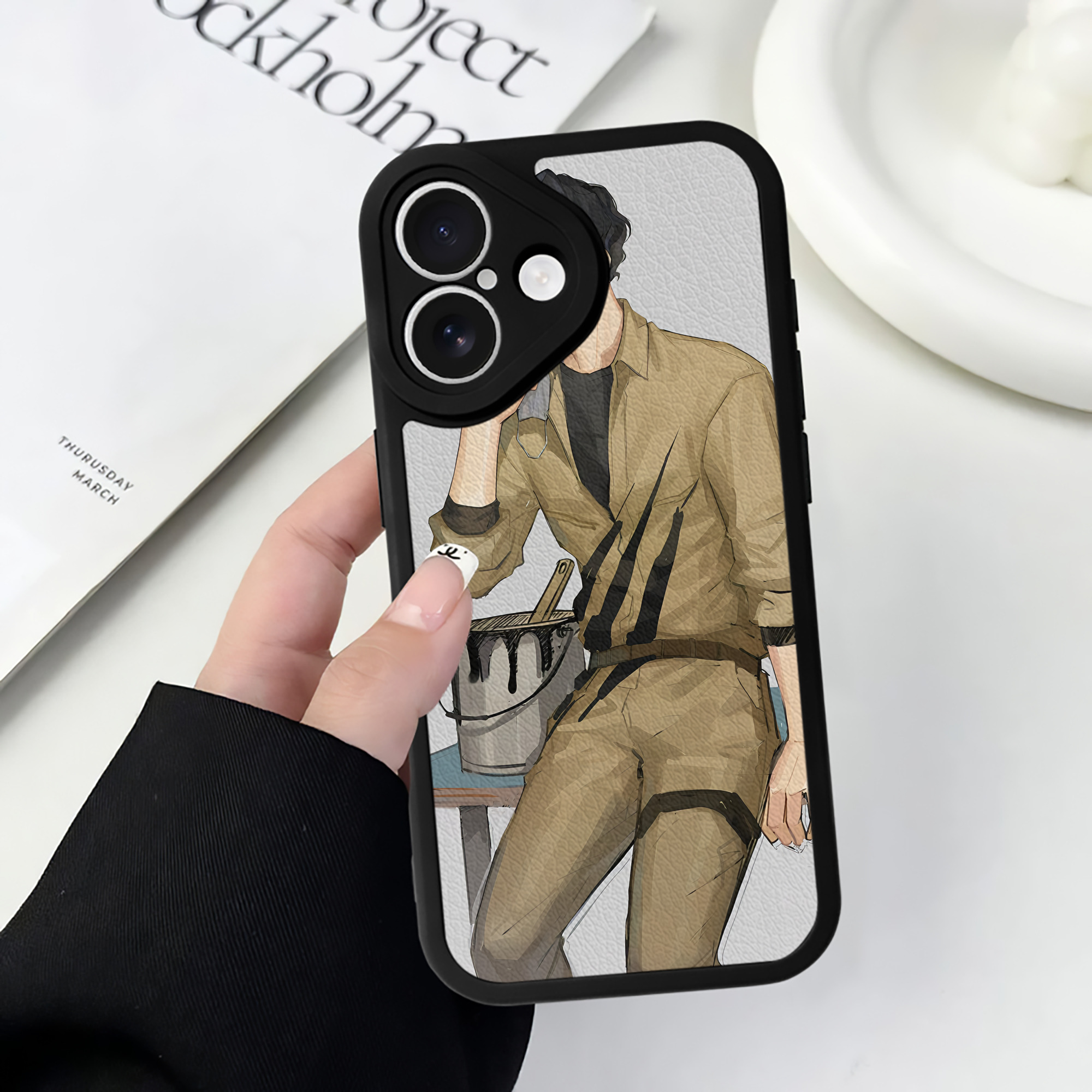 （画像用） ハイキュー!! Haikyu!! 【iPhone 16シリーズ対応】シリコンスマホケース（レザー調） 材質：シリコン